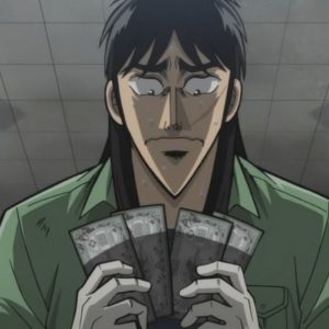 Kaiji jouant au Mahjong